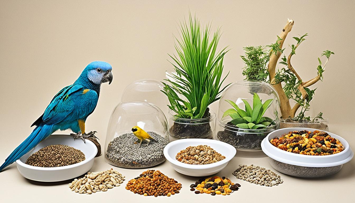 Exotic pet housing food dishes