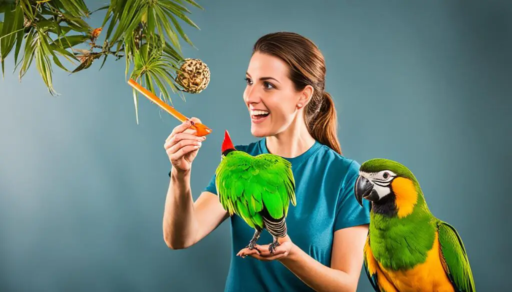 teaching tricks to exotic birds